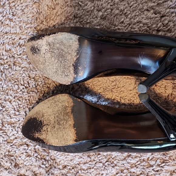 Stuart Weitzman black patent leather pumps heels-7M - Picture 7 of 11